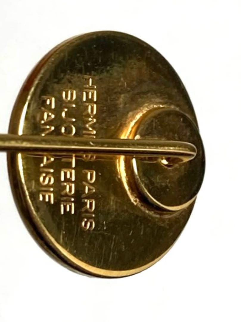 良品　HERMES エルメス セリエ ピンブローチ ピンバッジ ゴールド 箱付き