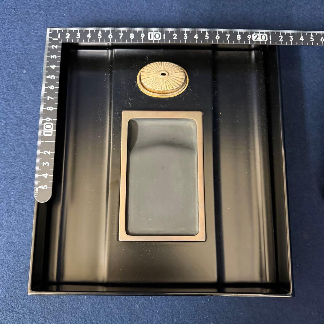 硯箱 平安 象彦 蒔絵 象嵌 硯 水滴 書道具 未使用 長期保管品