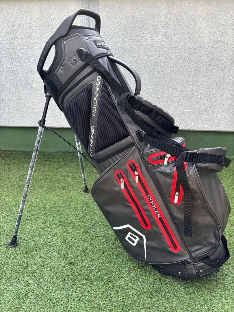 ベニントン　スタンドキャディバッグ　新品　ゴルフバッグ　グレー　レッド