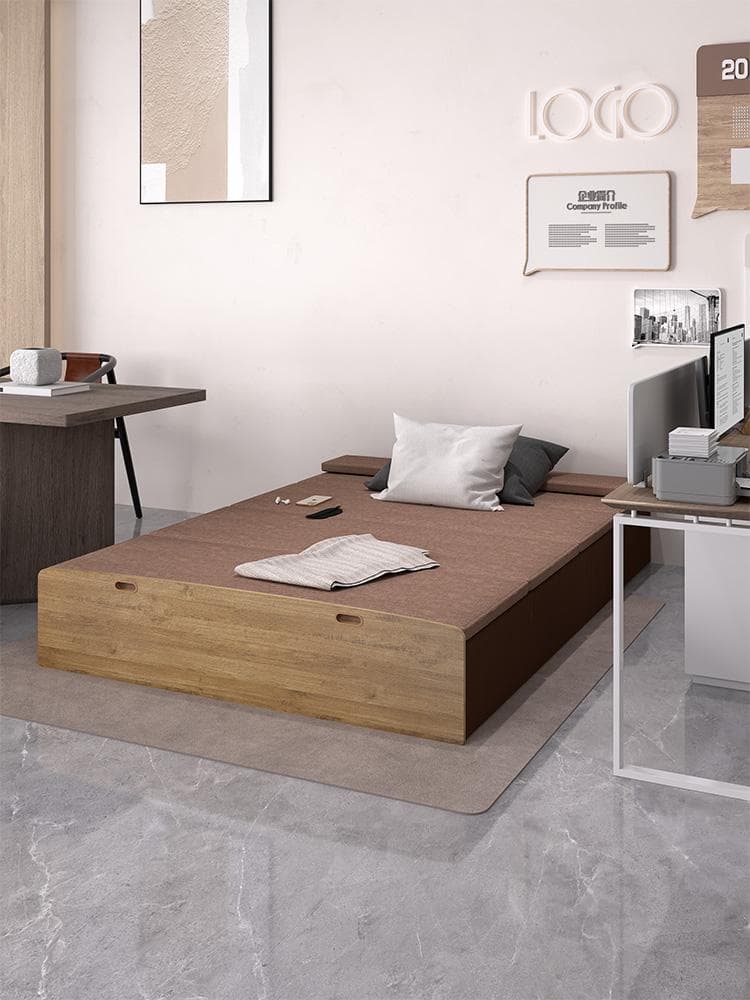 ペーパー折りたたみベッド幅80㎝高さ23㎝組立不要 マットレス付き 一人暮らし