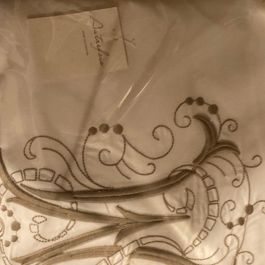 美しいアンティーク刺繍リネンコットンレースカーテン2枚セット