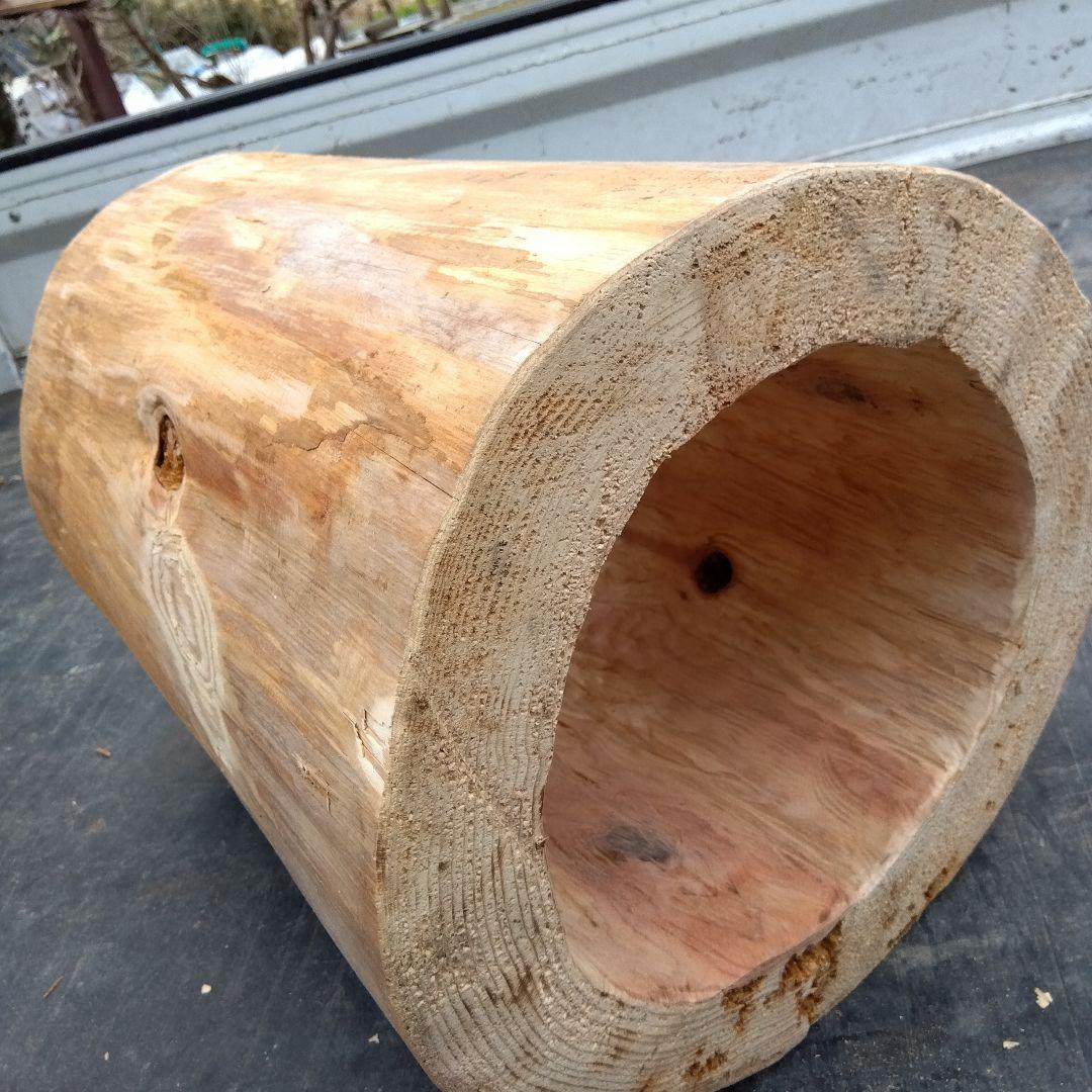 みつばち飼育箱、昆虫飼育用 中空洞木材 杉材 樹洞 くり抜き 丸洞 丸太