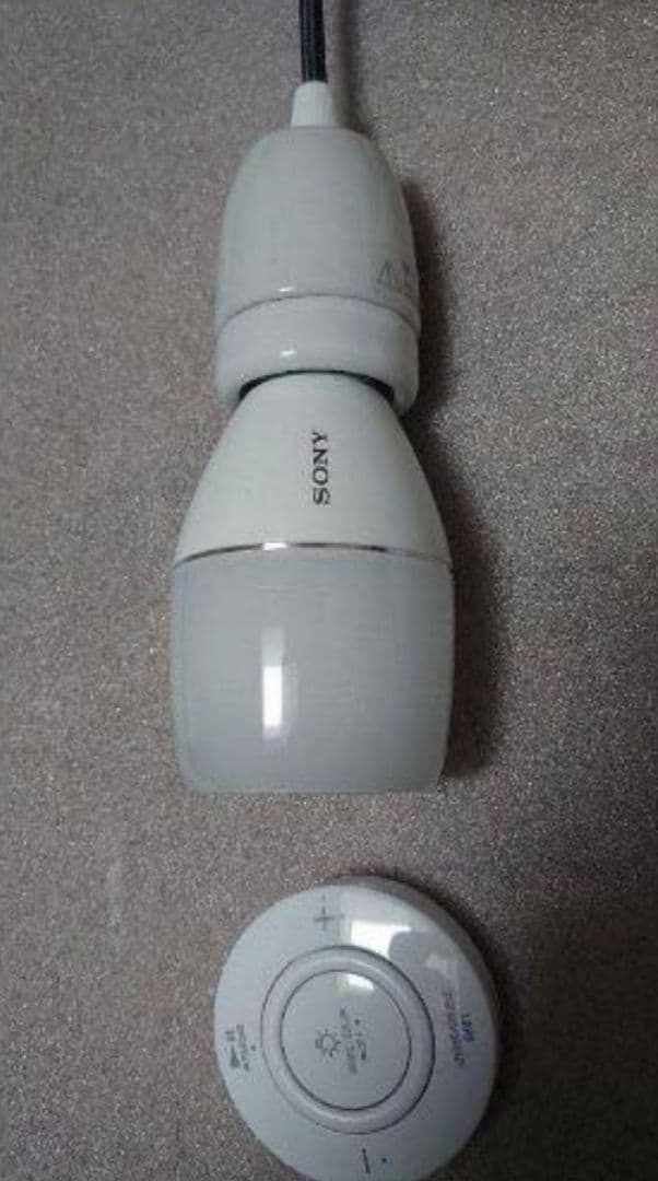 ソニーLED電球スピーカー＋LineMeセラミックコード　黄／唐茶◆複数台あり