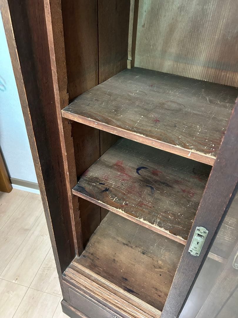 お値下げしました！アンティーク　家具　戸棚　本棚　昭和レトロ
