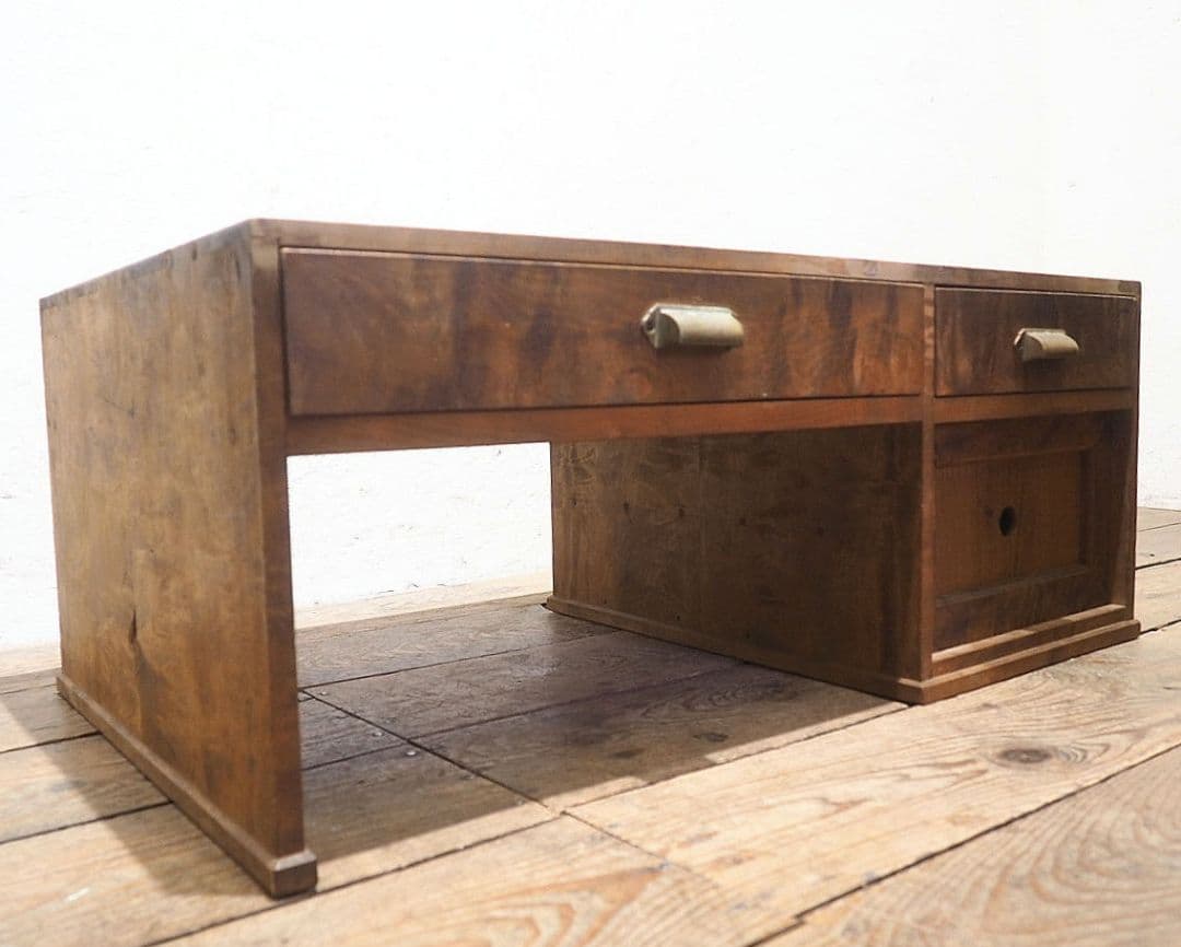 1289 ヴィンテージ　ロータイプの片袖机　文机　ローテーブル　収納棚　レトロ