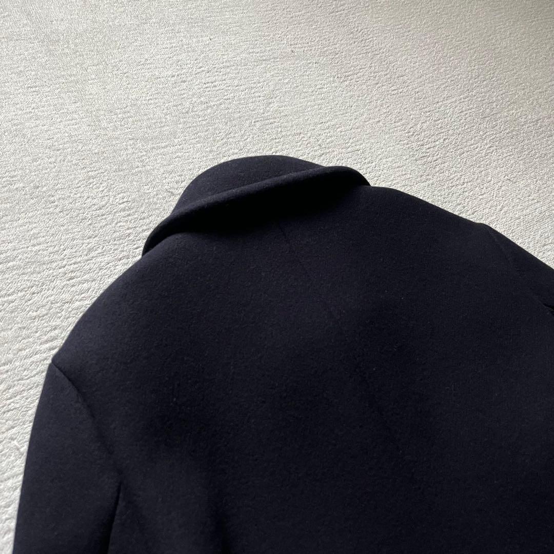 極美品 スピックアンドスパン ウール ピーコート 紺 38 ダブルブレスト