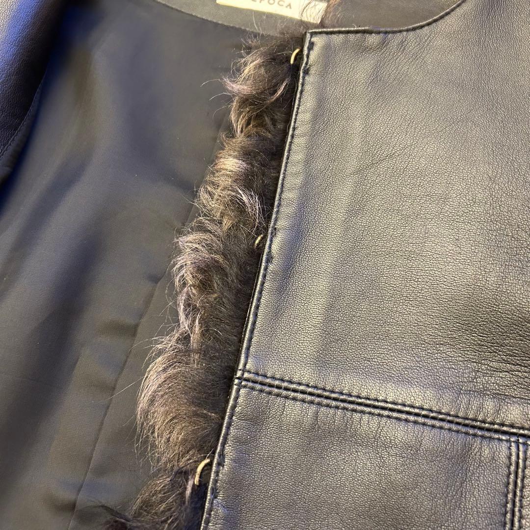 ★未使用★ EPOCA エポカ シングルレザージャケット ラムレザー ラムファー