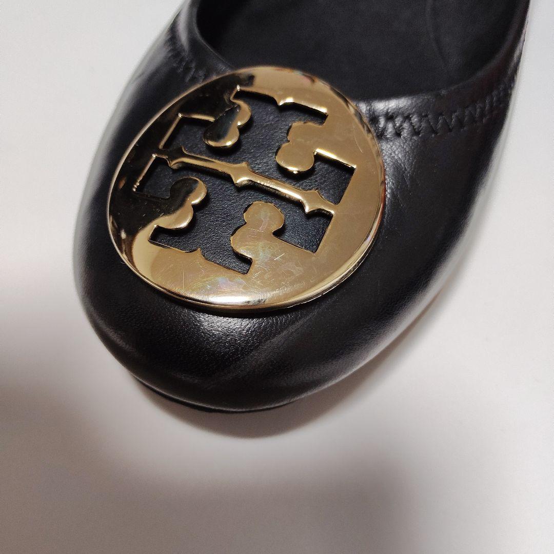 トリーバーチ １度履き 美品 黒 フラットシューズ バレエ24.5～25㎝