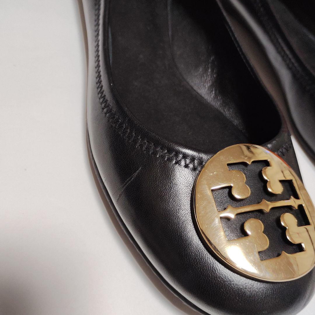 トリーバーチ １度履き 美品 黒 フラットシューズ バレエ24.5～25㎝