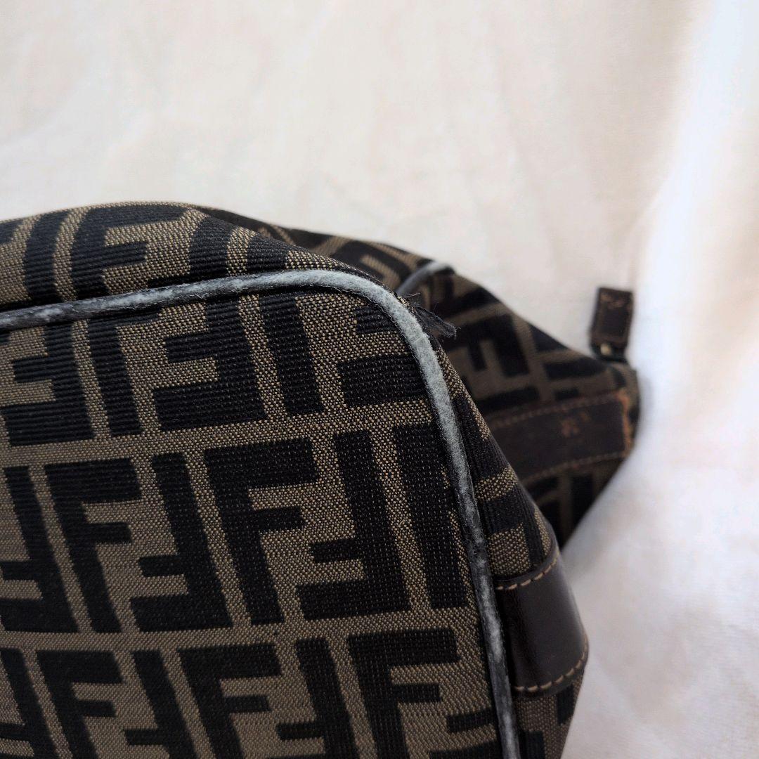 状態難 FENDI フェンディ ズッカ 柄バニティバッグ ブラウン 茶