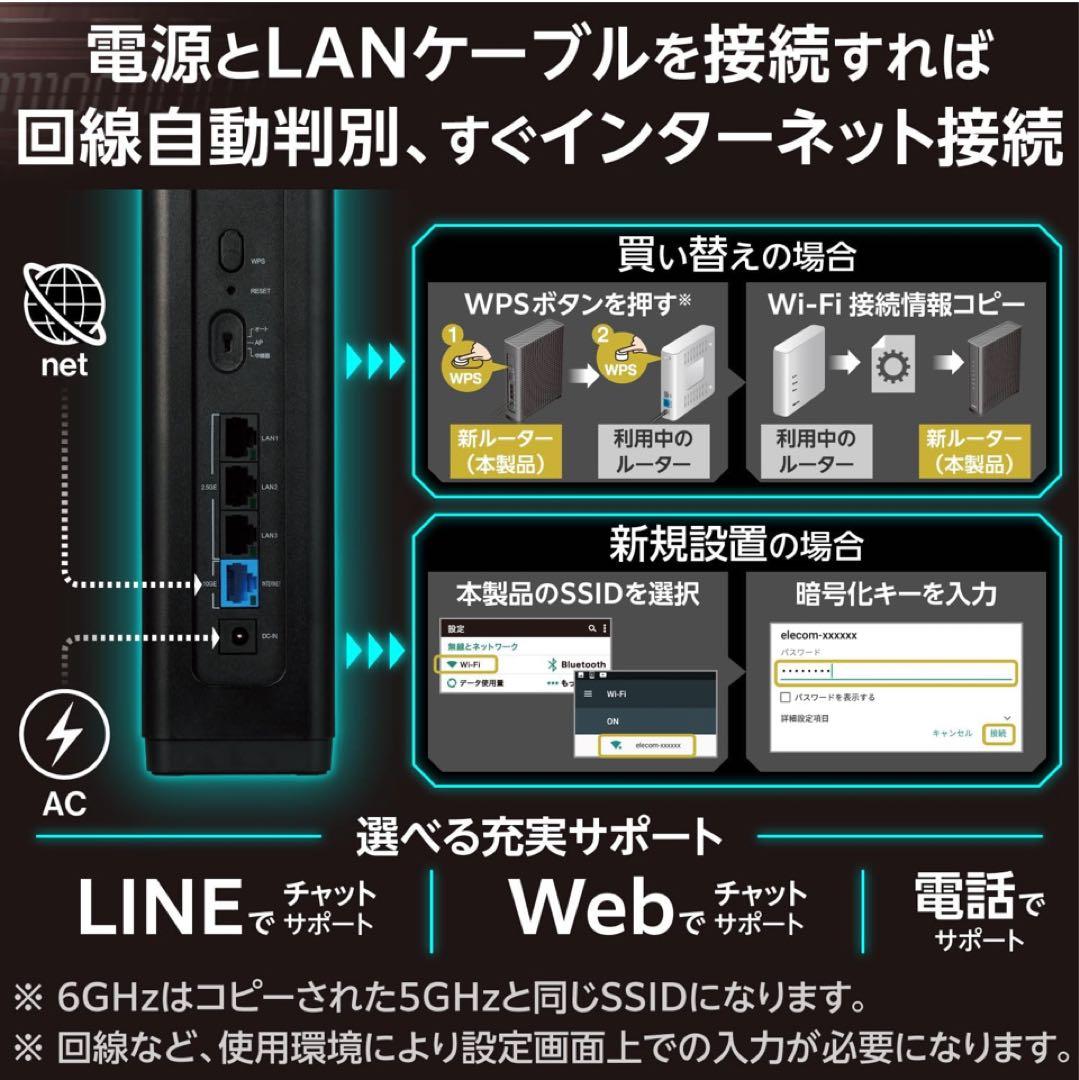 エレコム WiFiルーター 無線LAN WRC-W703-B
