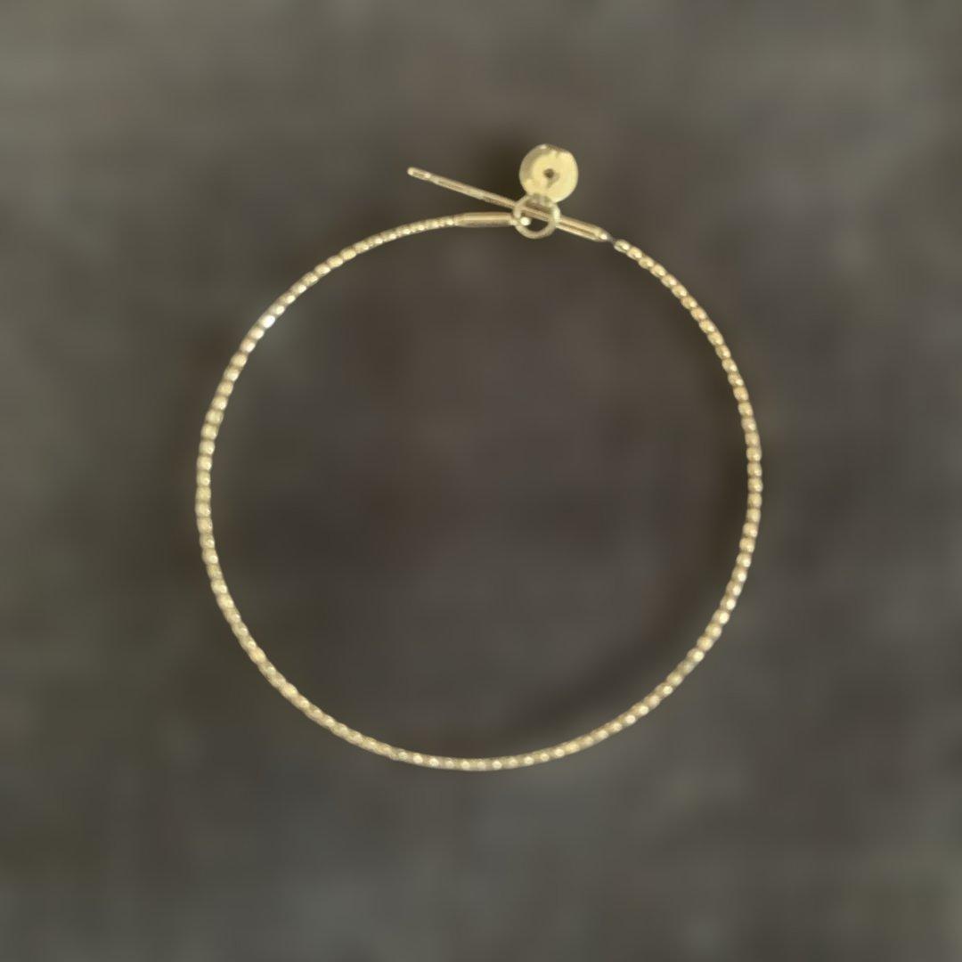 COCOSHNIK K10 ゴールドフープピアス直径3.5センチ　片耳用