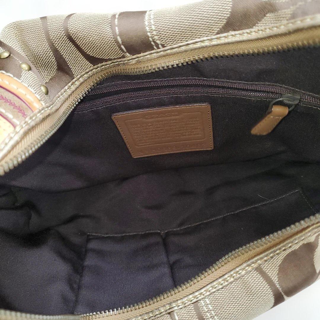 ⭐極美⭐COACH シグネクチャー パッチワーク ハーフムーン ショルダーバッグ