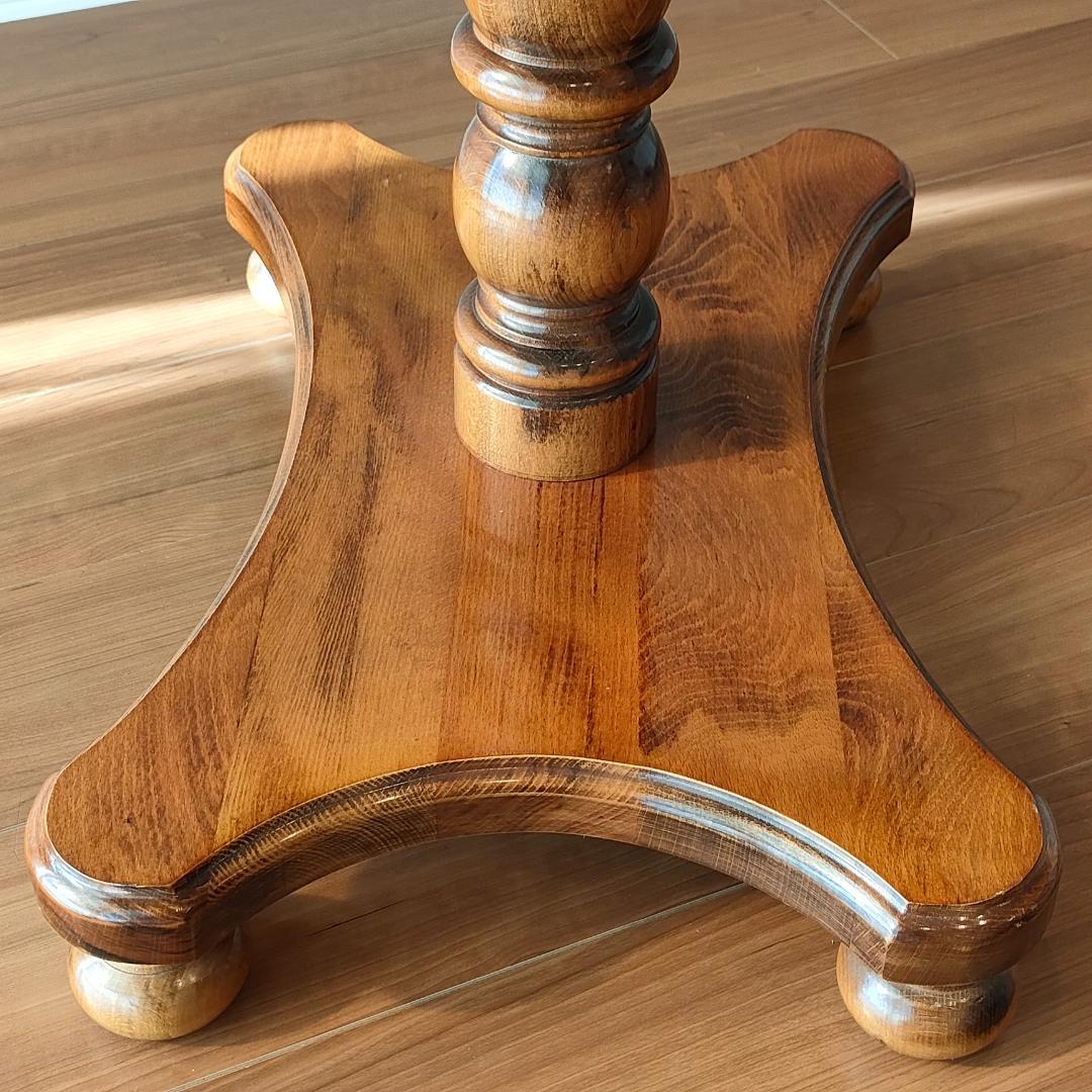 アンティーク　サイドテーブル　コーヒーテーブル　丸脚　スクエア