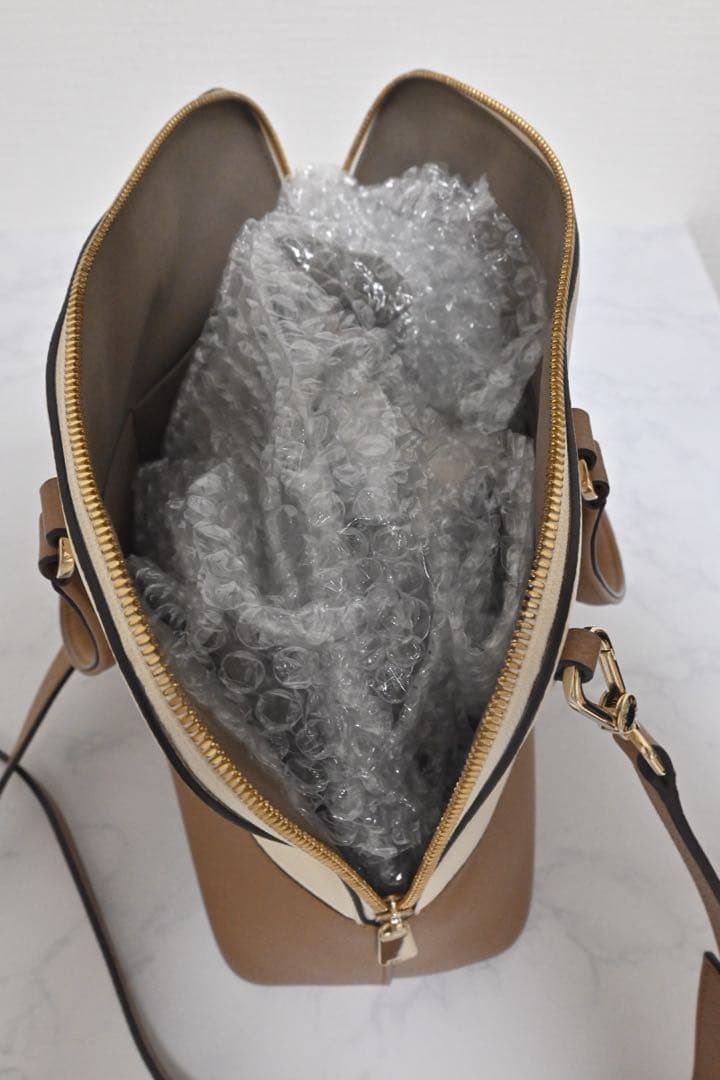 FURLA フルラ 2WAY ハンドバッグ レザー 白 ブラウン レディース