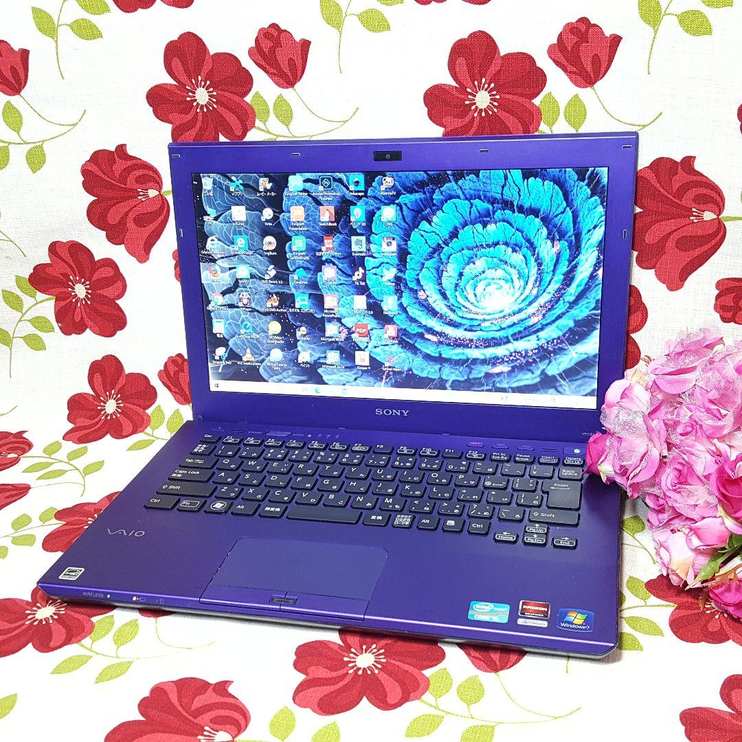 ★Win11/Core-i7/パープル/VAIO/新品SSD256G&メモリ8G