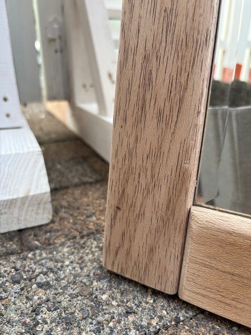 古道具　鏡　高級　チーク無垢材　アンティーク　レトロ　スタンドミラー