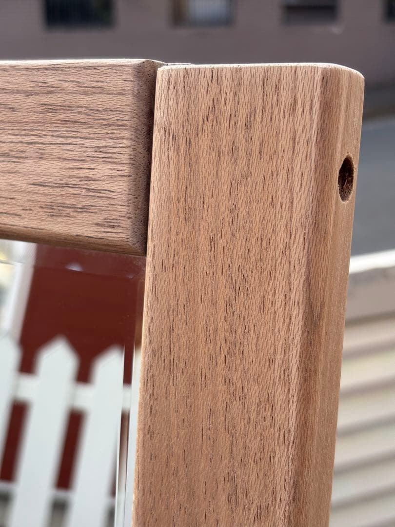 古道具　鏡　高級　チーク無垢材　アンティーク　レトロ　スタンドミラー