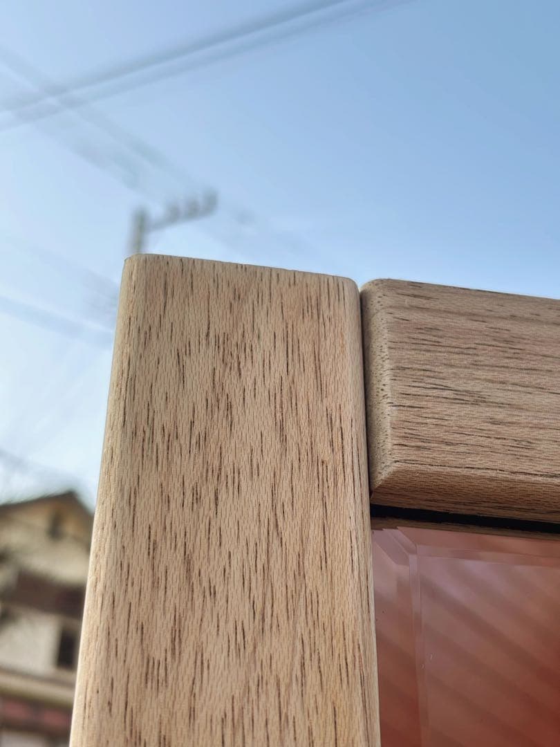 古道具　鏡　高級　チーク無垢材　アンティーク　レトロ　スタンドミラー