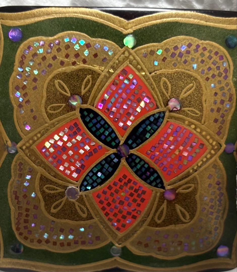 鼈甲　ブローチ　螺鈿　金蒔絵　久光　在銘　作家　和風　アンティーク