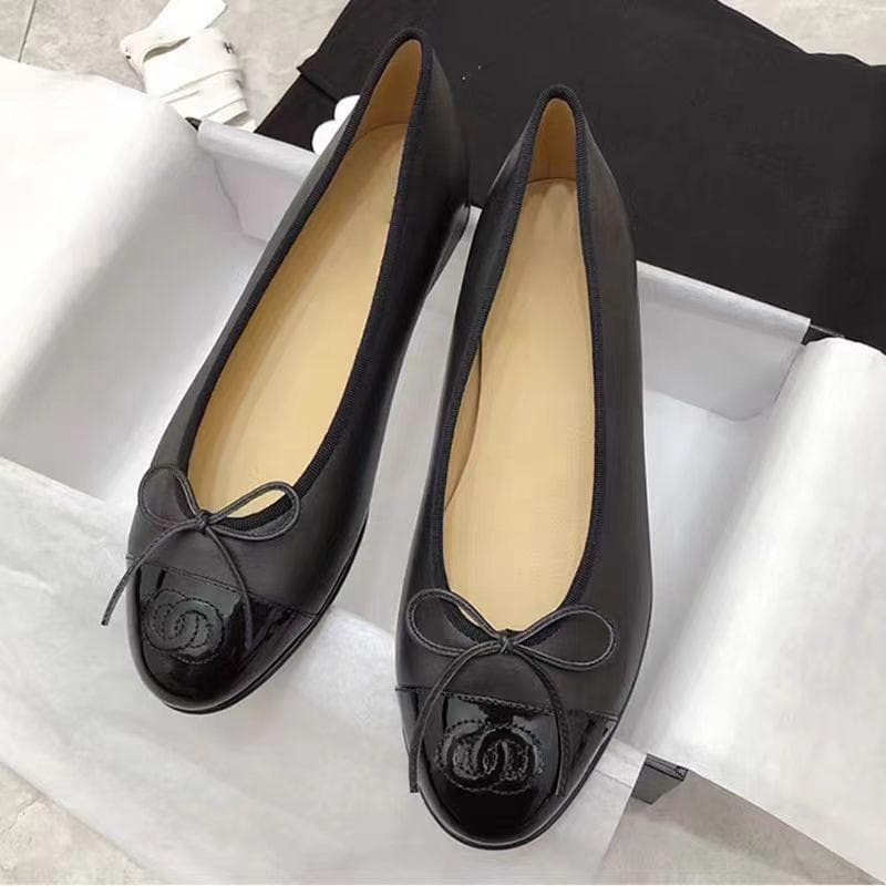 CHANEL バレエシューズ ブラック エナメルfr