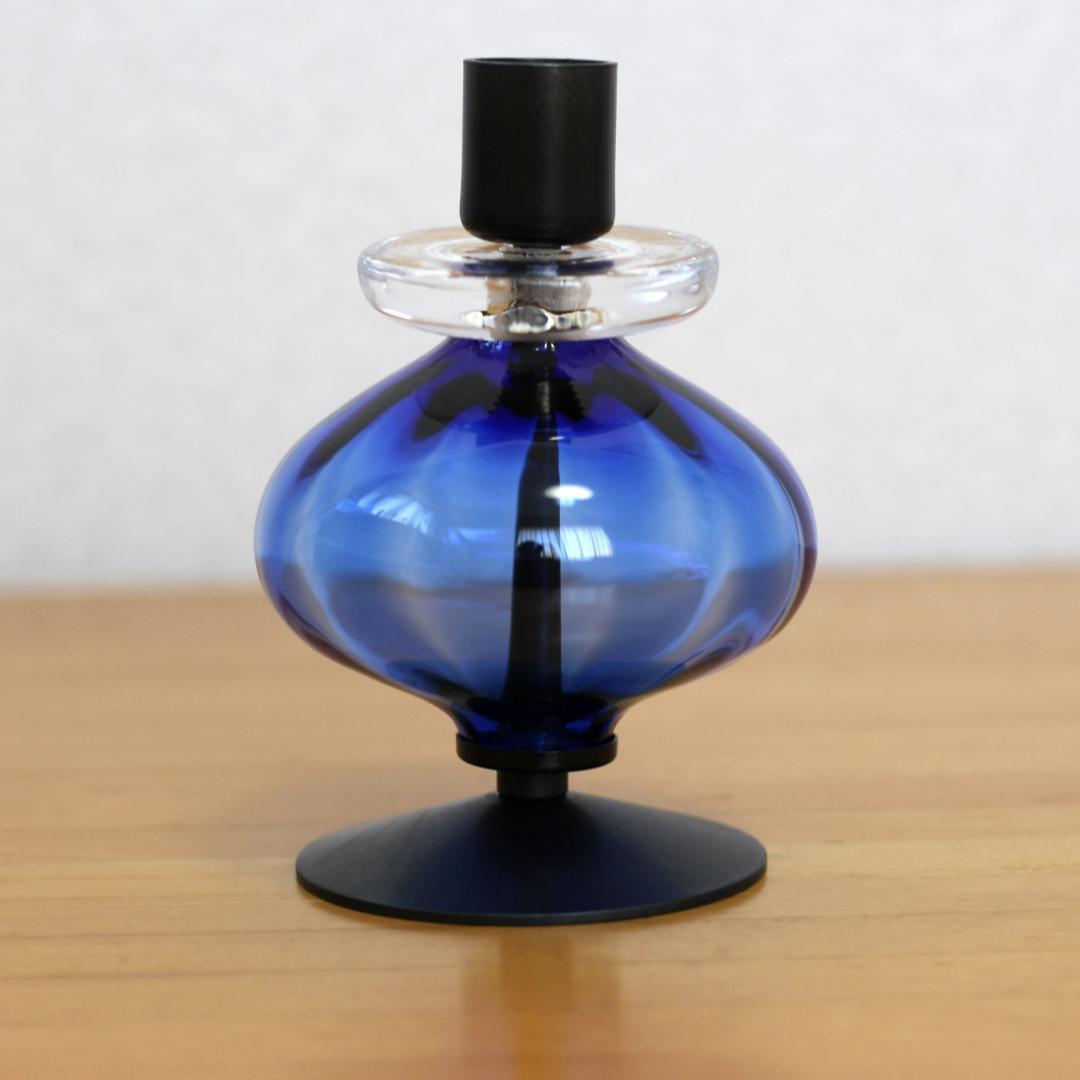 【美品】エリックホグラン　キャンドルスタンド オニオン型　ブルー 02
