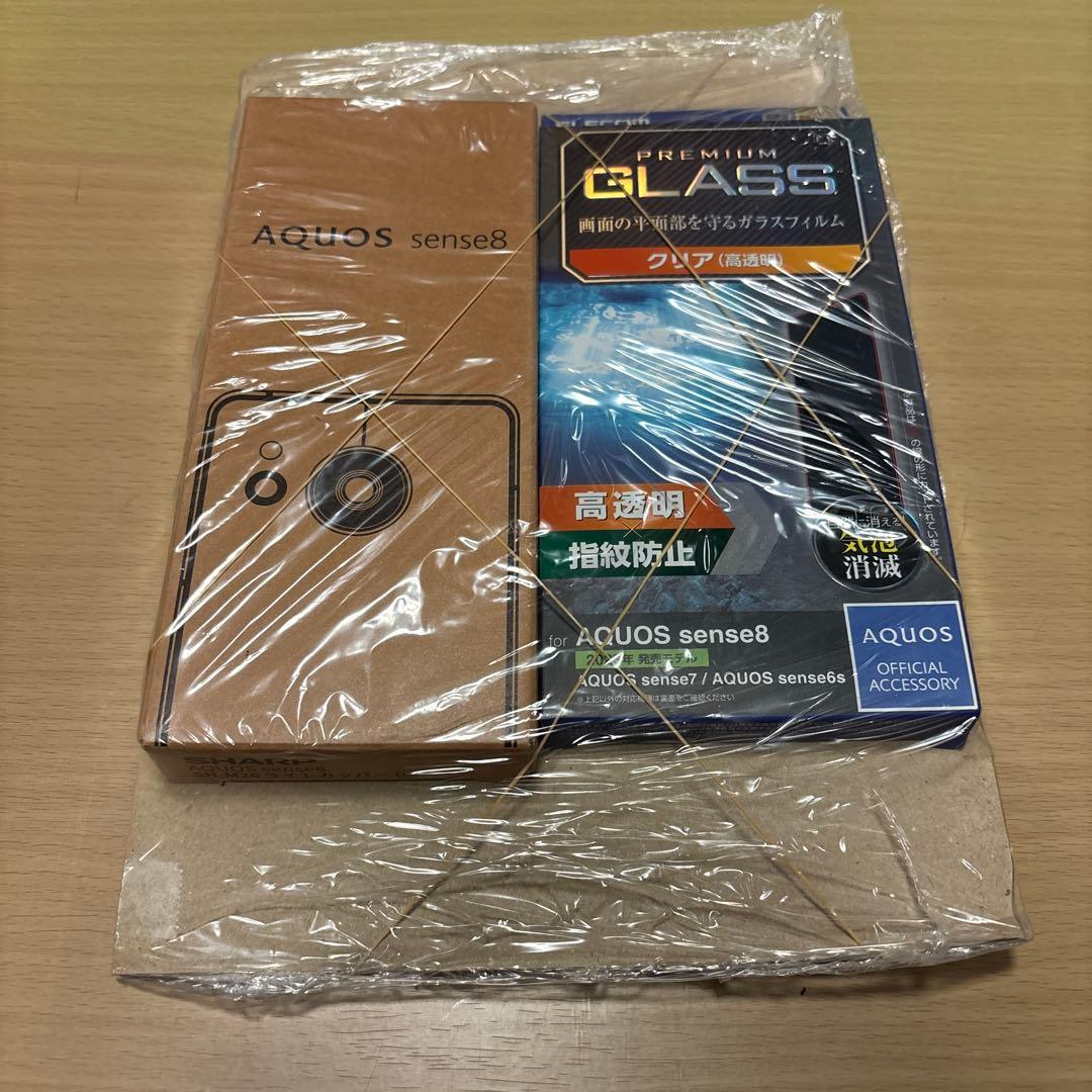 AQUOS sense8 本体 未開封品 ELECOMガラスフィルム セット