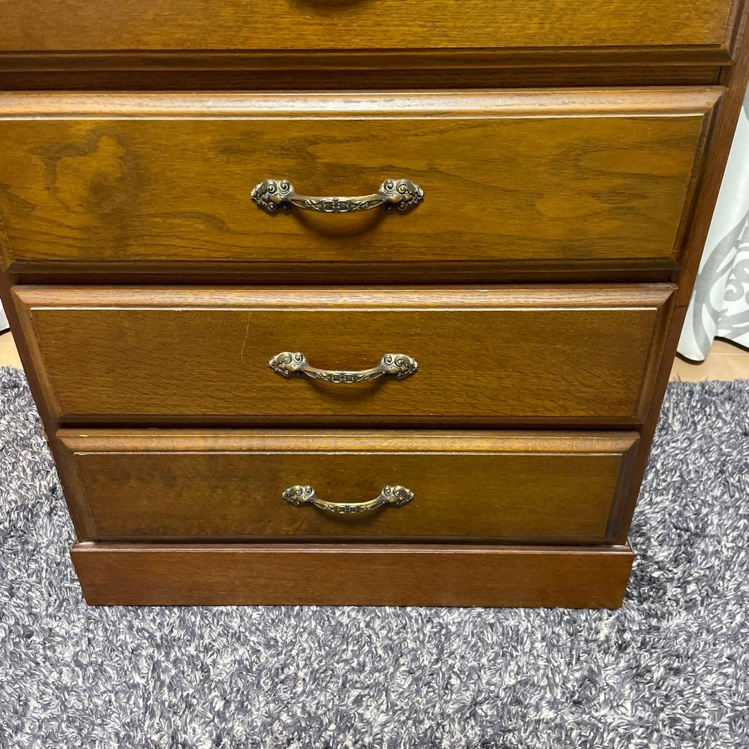 アンティーク　ハイチェスト７段