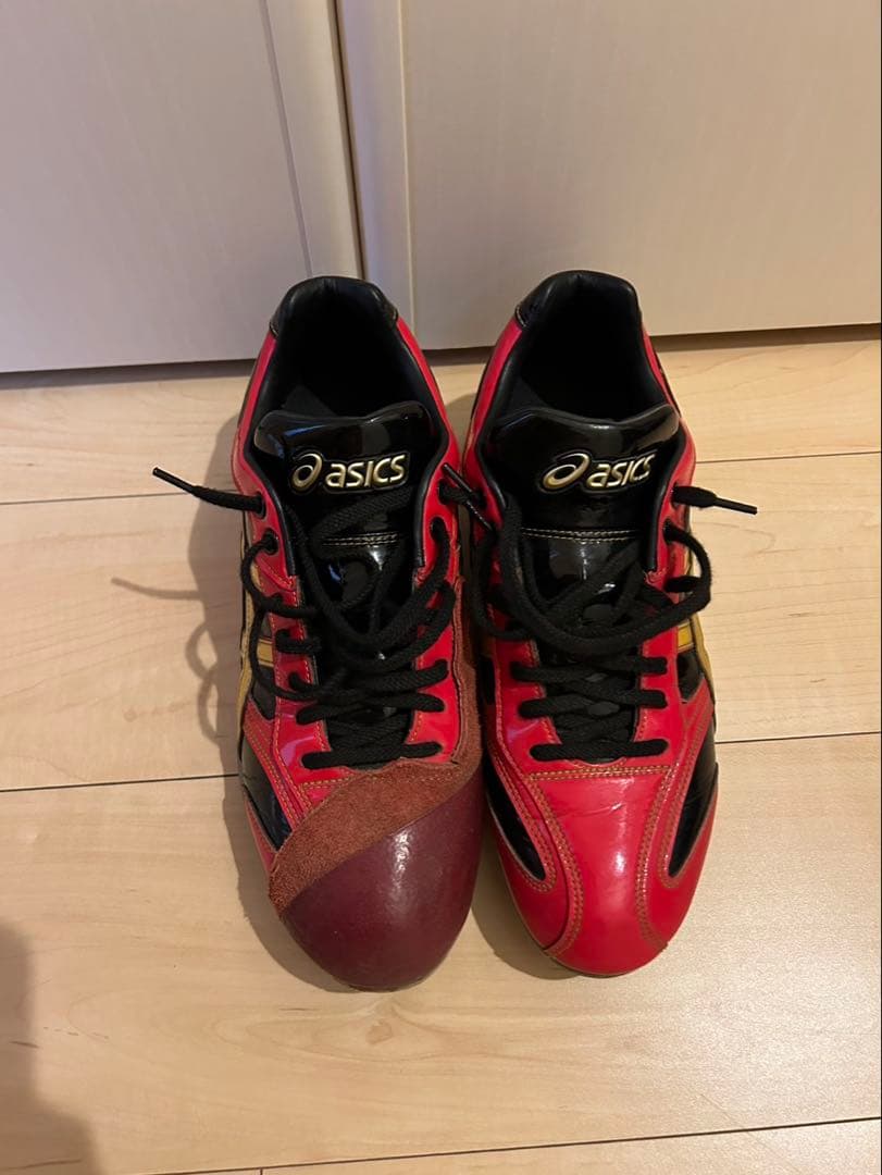 asics 赤黒金 スパイク　27.0㎝　六角レンチ付き