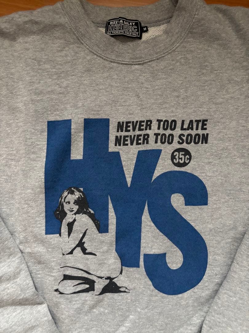 HYSTERIC GLAMOUR NEVER TOO LATE スウェット
