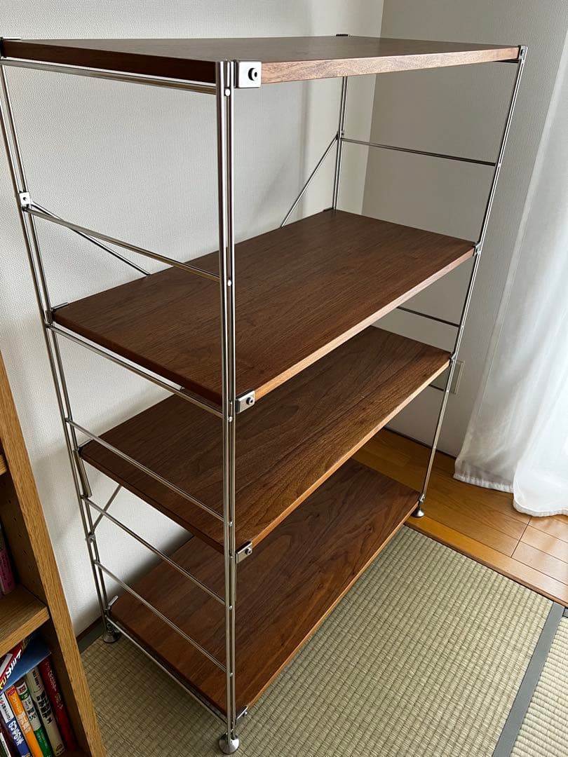 無印　ユニットシェルフ　中　ワイド　ウォールナット