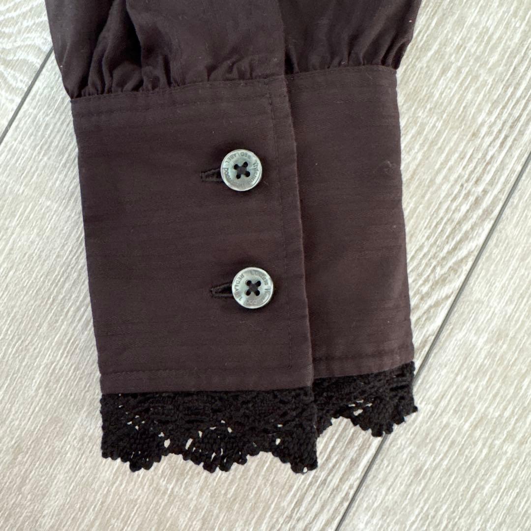 【ヴィヴィアンウエストウッド】長袖シャツ 黒　ブラウス　予備ボタン付き