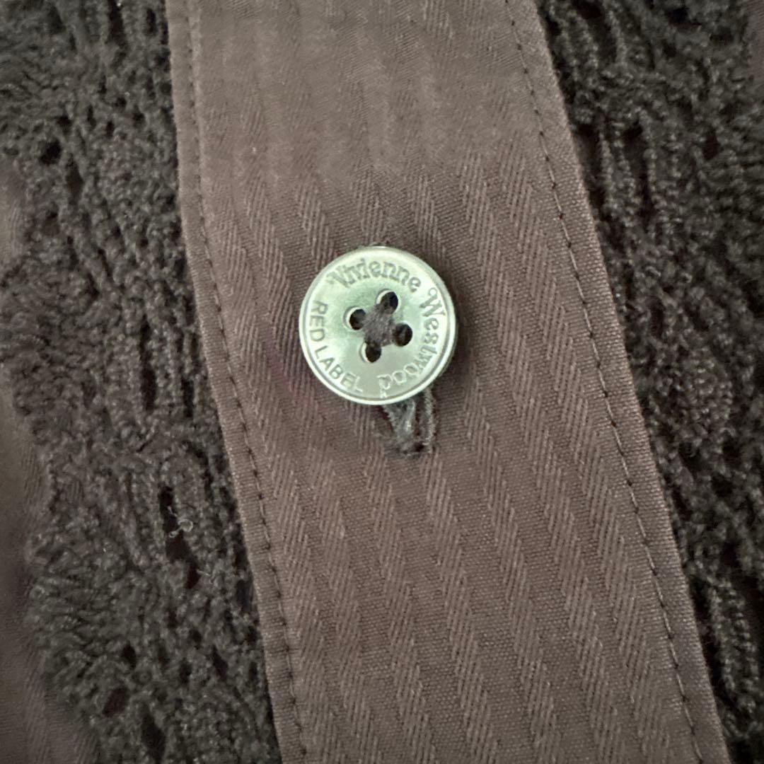 【ヴィヴィアンウエストウッド】長袖シャツ 黒　ブラウス　予備ボタン付き