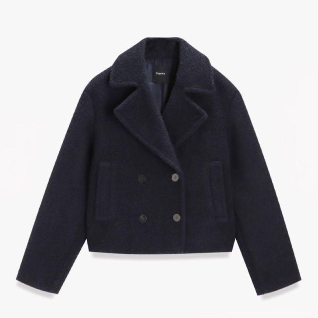 極美品セオリー 定価7万 22AW TEDDY FLEECE ボアPコート