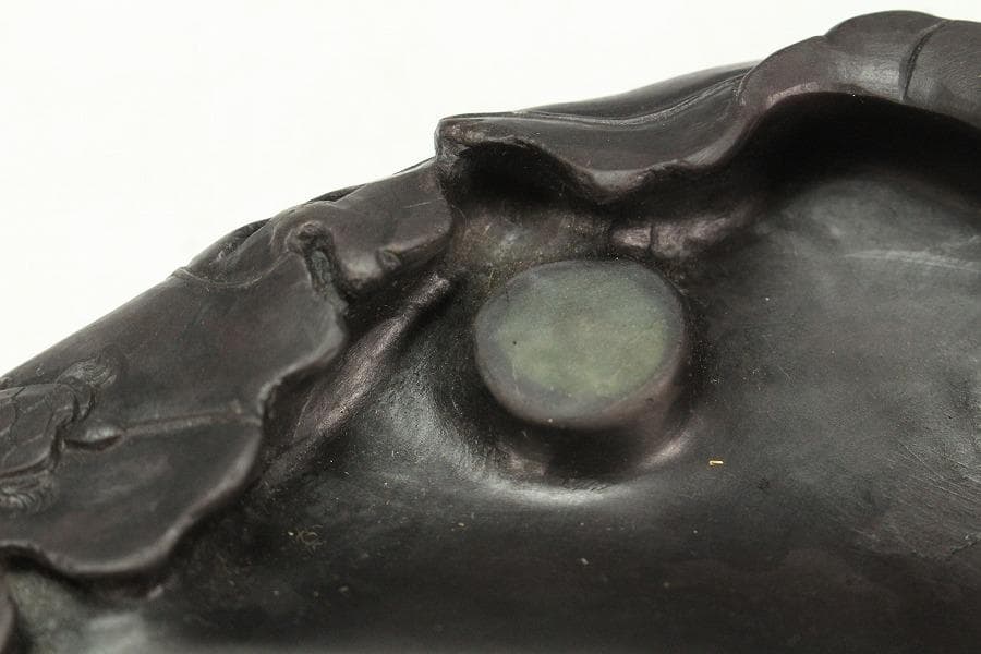 中国美術 硯 蓮 端渓 紫檀箱 文房具(K-LC729)