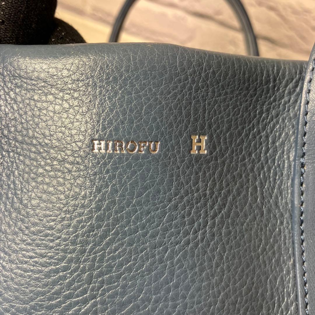 美品✨現行 近年モデル ヒロフ ランポ シボ革 ロゴ刻印 ３室 ハンドバッグ