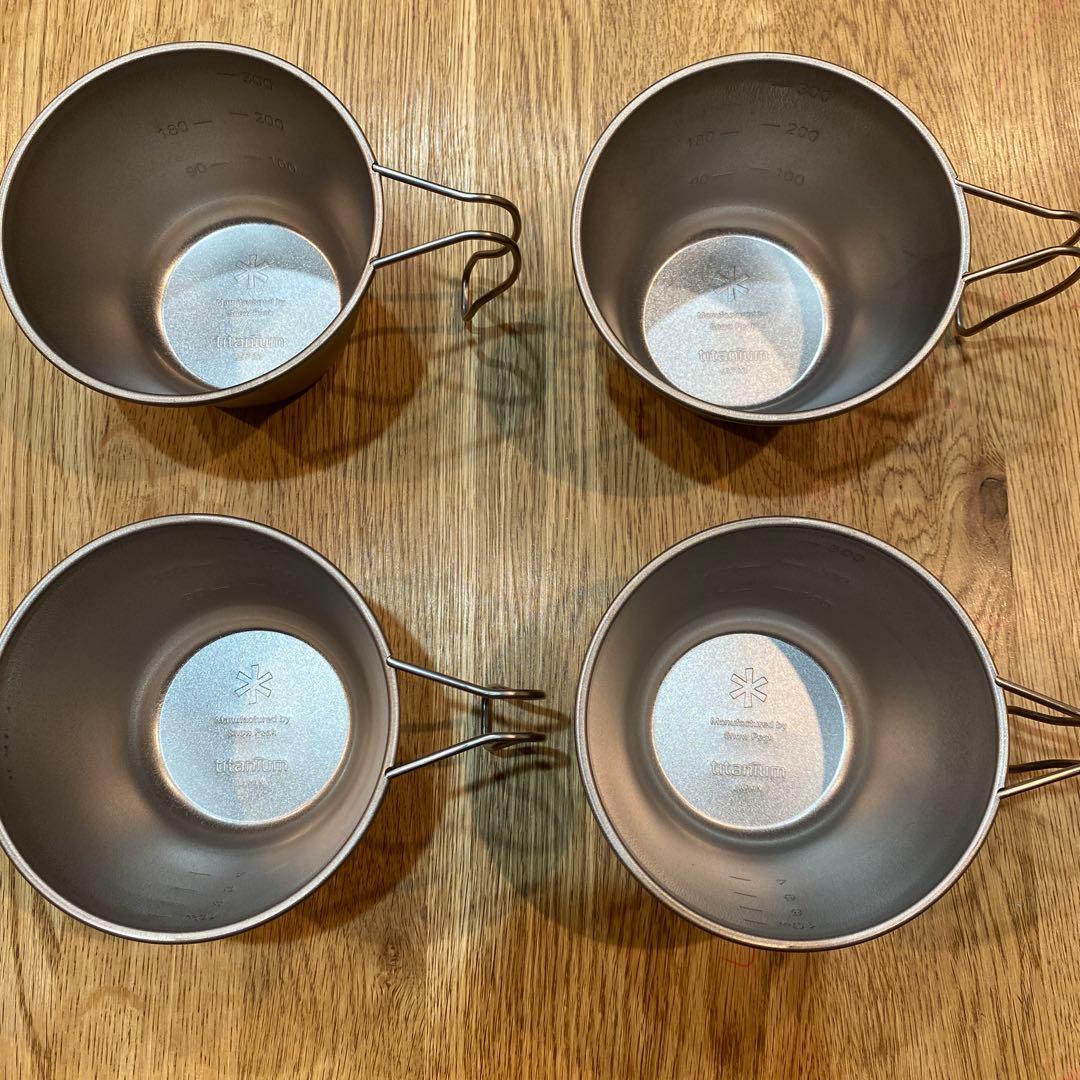  peak 深型チタンシェラカップ 蓋付き E-314 4つセット