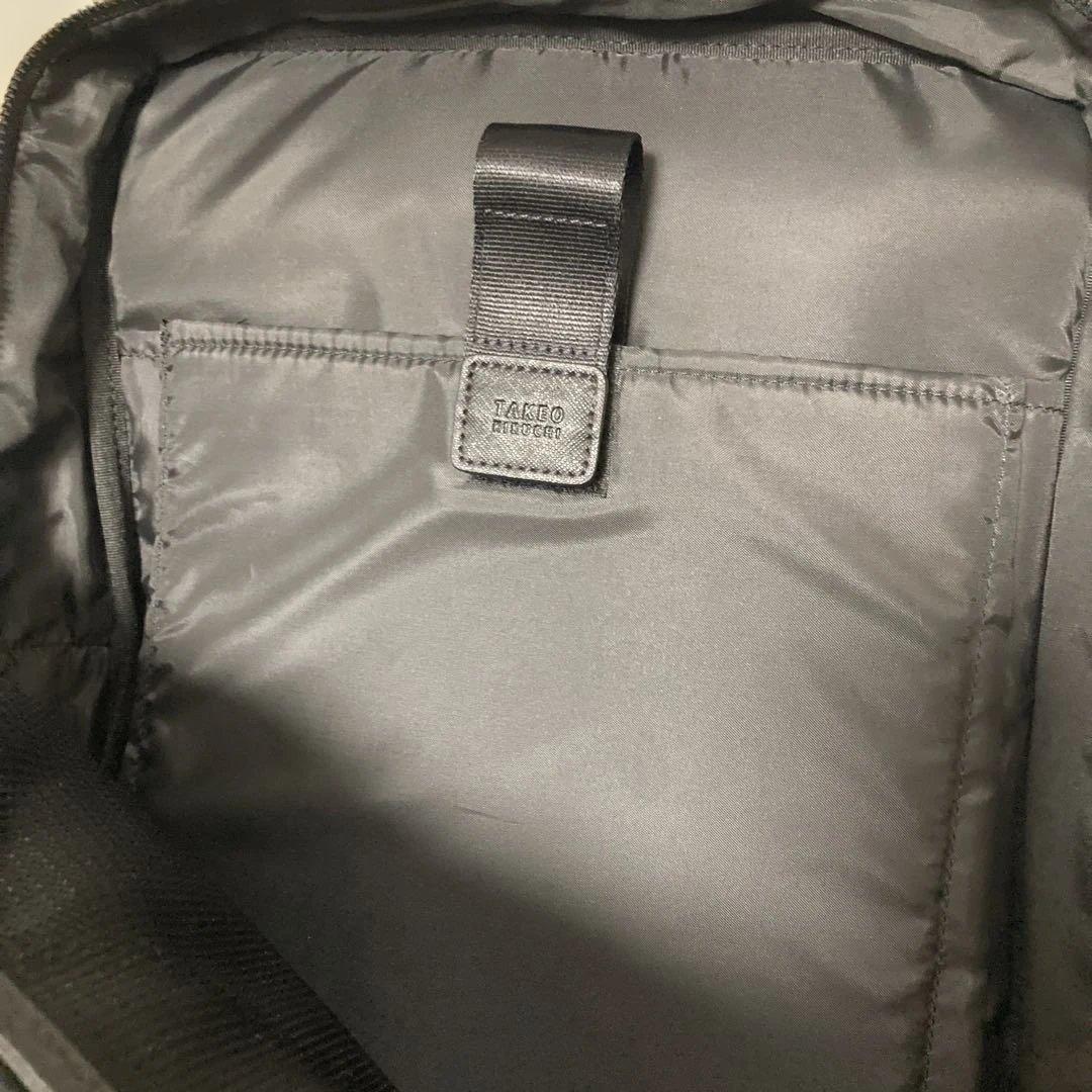 TAKEO KIKUCHI 黒 2WAY ビジネスバッグ ナイロン 合成皮革