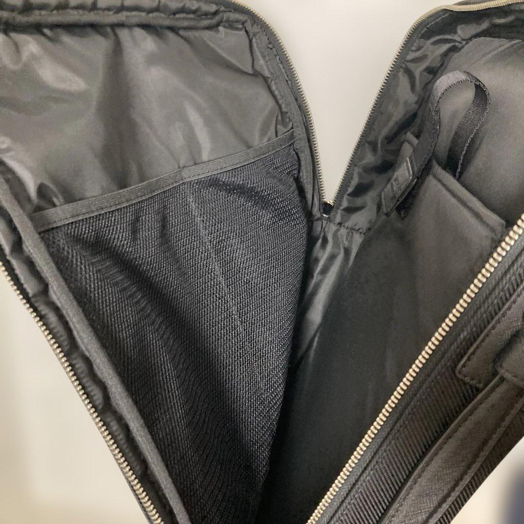 TAKEO KIKUCHI 黒 2WAY ビジネスバッグ ナイロン 合成皮革