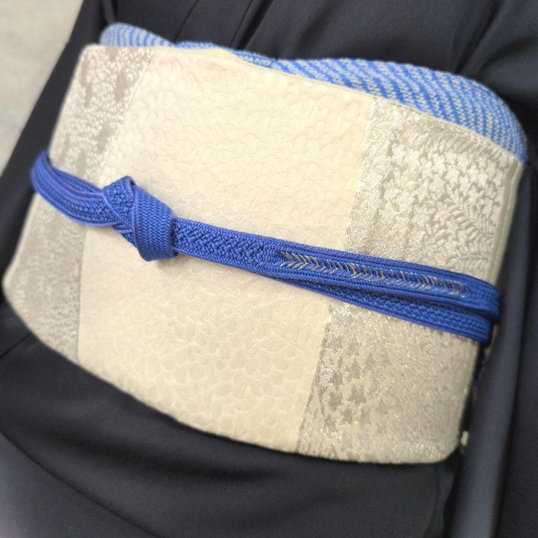 訪問着　フルセット　着物　正絹　粋　墨黒　五重塔　風景模様　かっこいい　F2