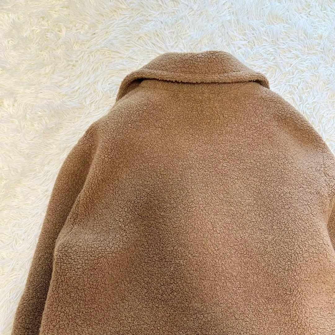 【Theory】テディフリース　ボア　ショート丈　ピーコート　ベージュ