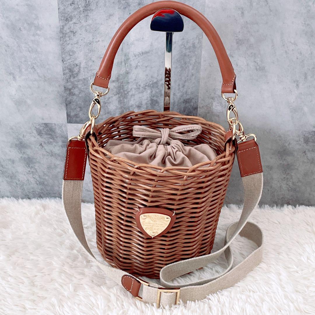 極美品✨ATAO 2WAY かごバッグ ショルダーバッグ ラビットファー付き