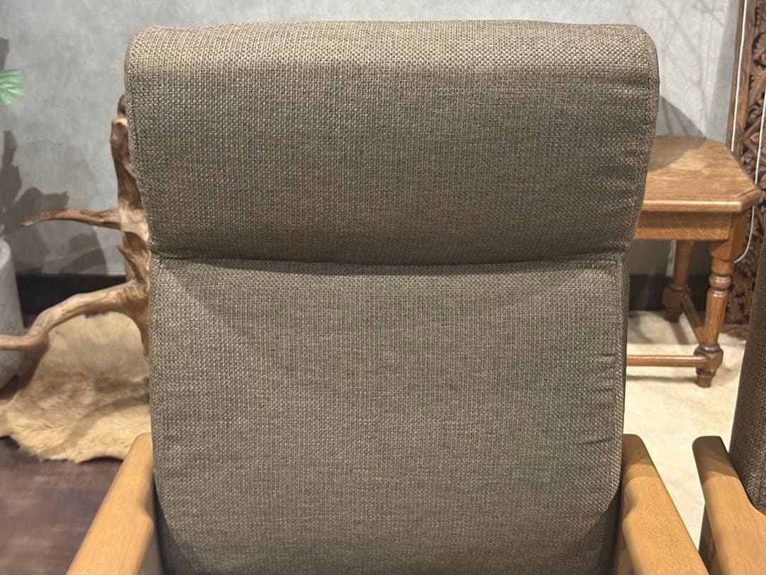 シンプル　ブラウン　ソファ　 一人用　アームソファ　キャスター付　2脚セット　Y