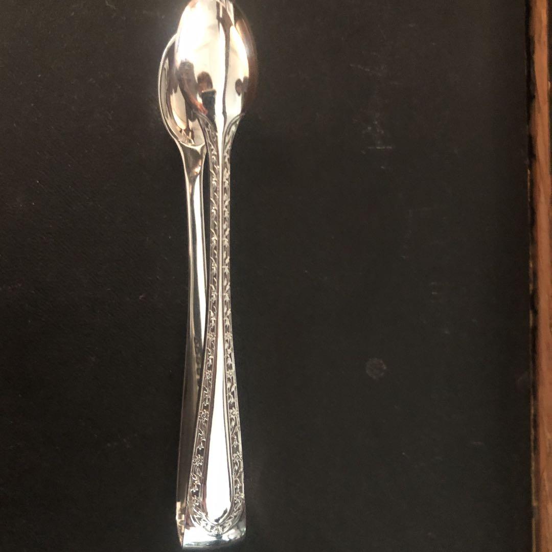 英アンティーク　ティースプーン12本＆シュガートング