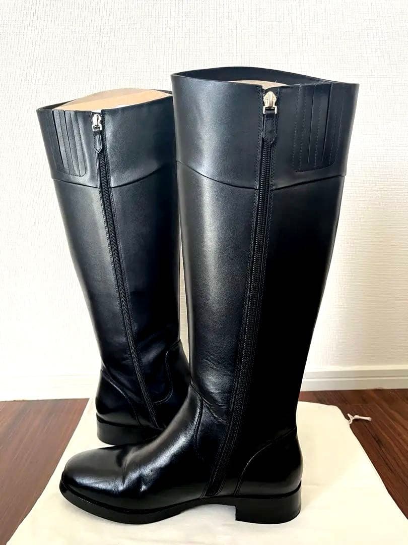 新品⭐︎CUEREN クエルン　本革　BLACK ロングブーツ25.5cm
