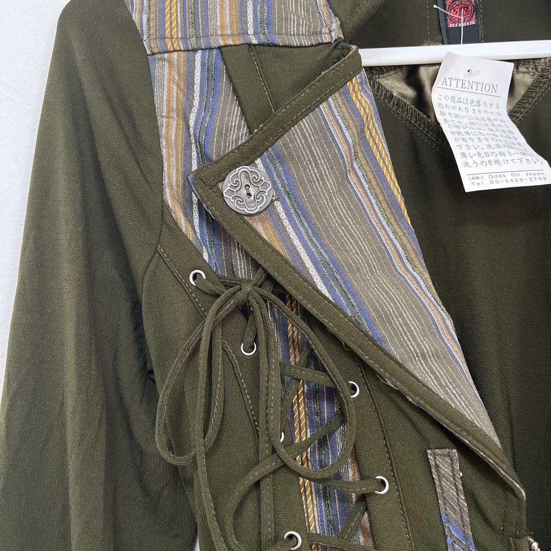 Ozz Oneste チャイナ編み上げ2wayジャケット　カーディガン