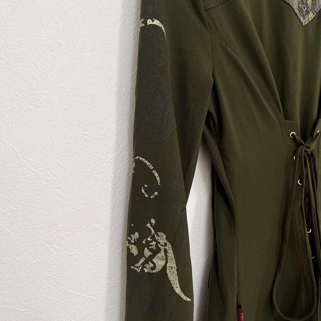 Ozz Oneste チャイナ編み上げ2wayジャケット　カーディガン