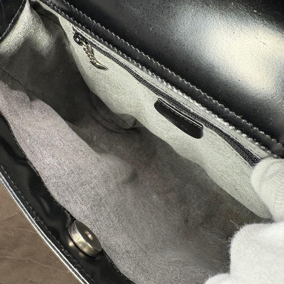 極美品　GUCCI グッチ パテントレザー ワンショルダーブラック　リペア済み