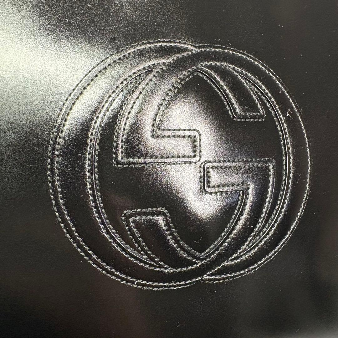 極美品　GUCCI グッチ パテントレザー ワンショルダーブラック　リペア済み