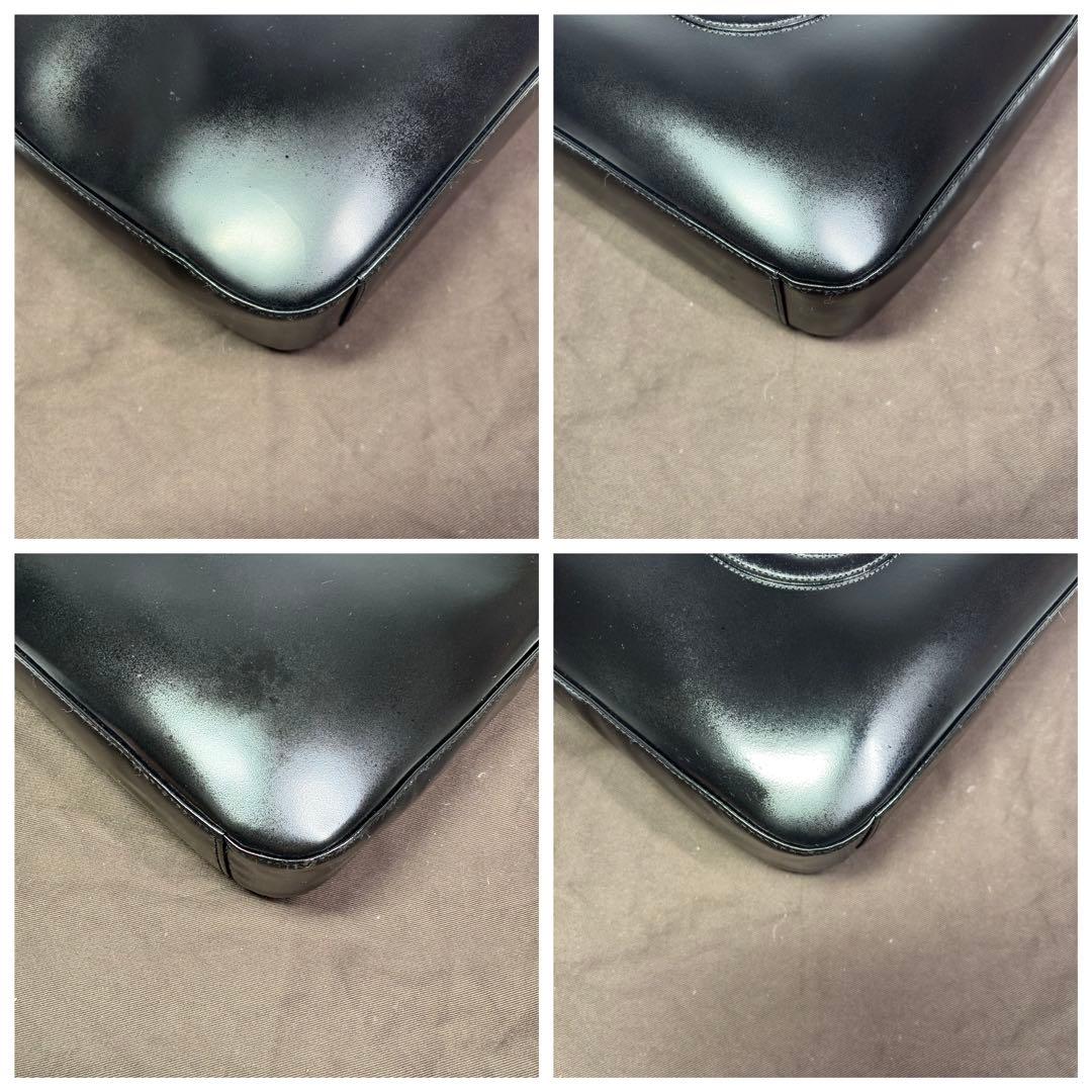 極美品　GUCCI グッチ パテントレザー ワンショルダーブラック　リペア済み